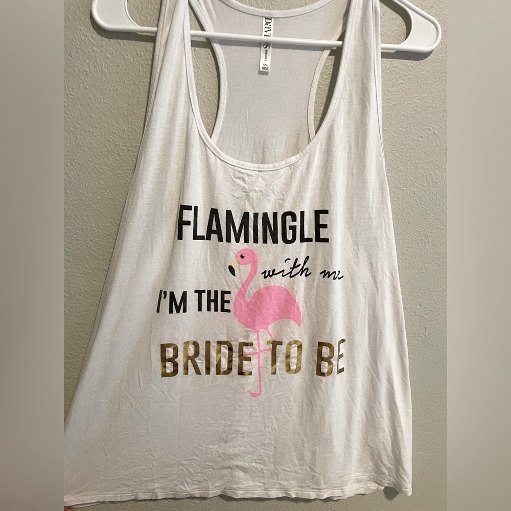 Flamingle with the bride tank